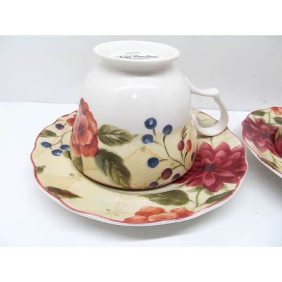 Noble Excellence Splendor Set Of 2 Floral Cups And 2 Saucers - Picture 6 of 10
